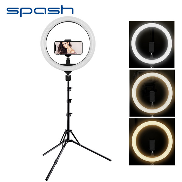 spash 12 inches LED Ring Light Photographic Lighting Dimmable 2700K/5500K CRI90 12W USB Annular Lamp for YouTube Video Studio