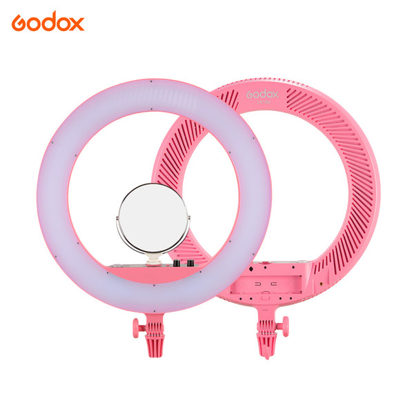 Godox LR160 18W Ring LED Video Light 3300K-8000K Bi-color Fill Light with Makeup Mirror Phone Holder for Shooting Portrait