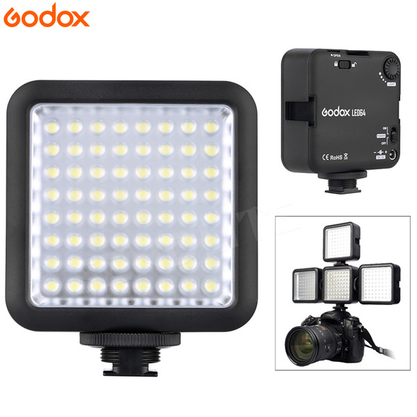 Godox 64 LED Video Camera On-camera Light for DSLR Camera Camcorder mini DVR for Selfie News Interview Macrophotography