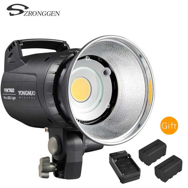 Yongnuo YN760 yongnuo 5500K Pro Studio Photography Video Studio Flash Lamp LED Light+2*battery+charger