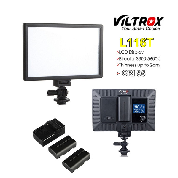 Viltrox L116T Portable LED Video Light Ultra-thin LCD Bi-Color Dimmable DSLR Studio mini Lamp Panel for YouTube show live Camera