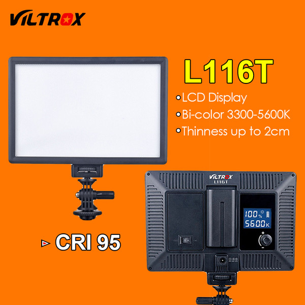 studio Viltrox L116T Video Light Ultra thin LCD Bi-Color & Dimmable DSLR Studio LED Light Lamp Panel for Camera DV Camcorder