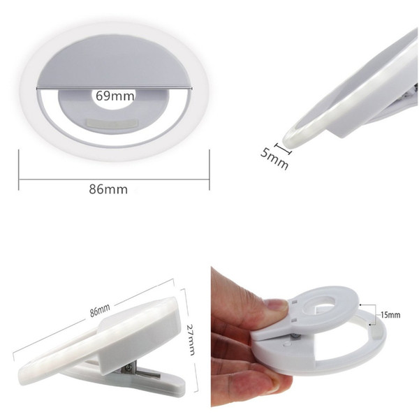 USB LED Selfie Ring Light Makeup Light Enhancing for Phone Lighting Night Darkness Selfie Ring Supplementary USB charge