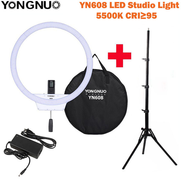 YN608 LED Selfie Studio Ring Light 5500K Wireless Remote Video Light Can't Adjust Photo Lamp with Carry Bag and Power Adapter