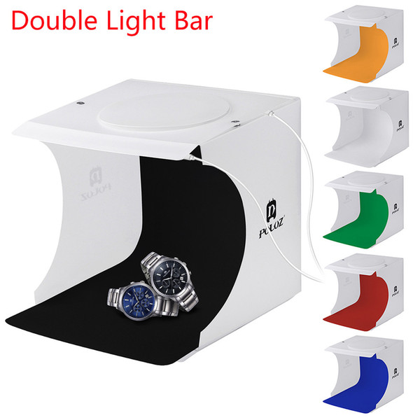 Mini Light Box Double LED Light Room Photo Studio Photography Lighting Shooting Tent Backdrop Cube Box Photo Studio Dropship