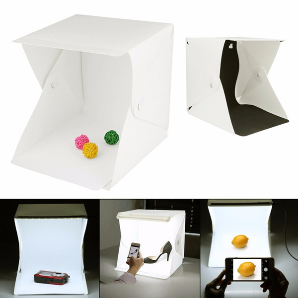 Portable Folding Light Box Photography Studio Softbox Shooting Tent Professional Photography Tent with LED Light 2 Backdrops