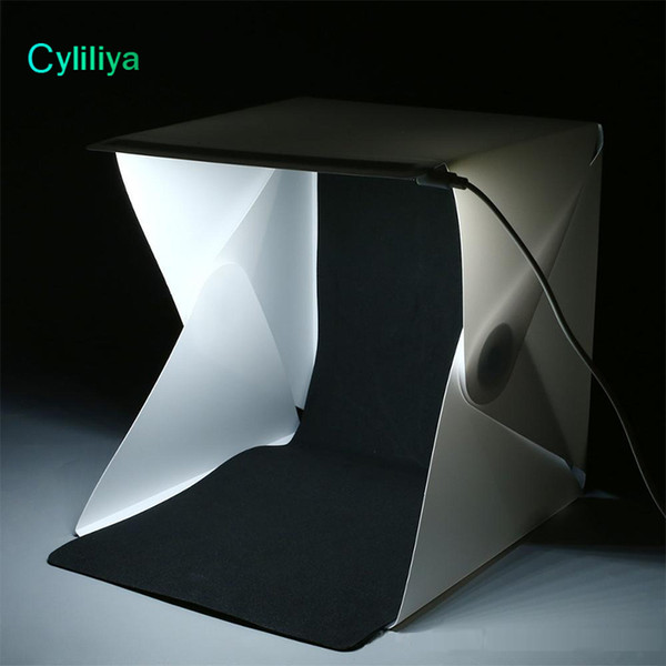 Mini Led Photo Studio Foldable Shooting Tent Photography Lighting Tent Kit with White and Black Backdrop Portable Photography Box