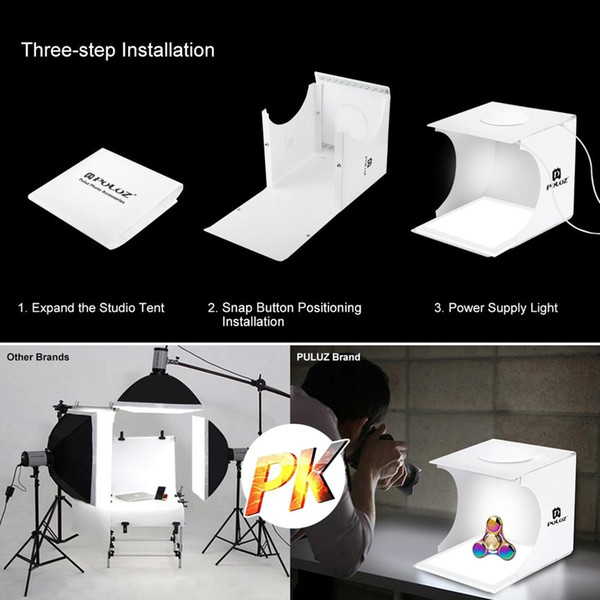 2019 top Mini Light Box Double LED Light Room Photo Studio Photography Lighting Shooting Tent Backdrop Cube Box Photo Studio