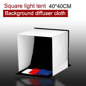 New Portable 40CM 16'' Square Collapsible Photography Studio Light Tent Softbox+Backdrops