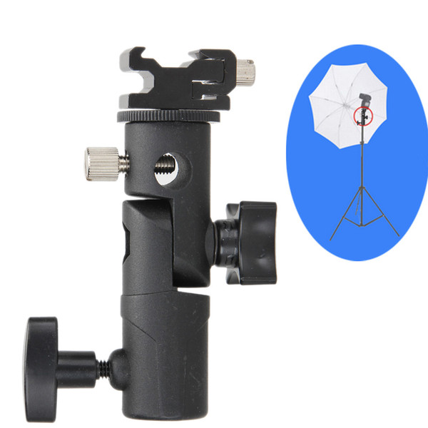 New Swivel Flash hot shoe umbrella holder Mount Adapter for studio light stand bracket type E