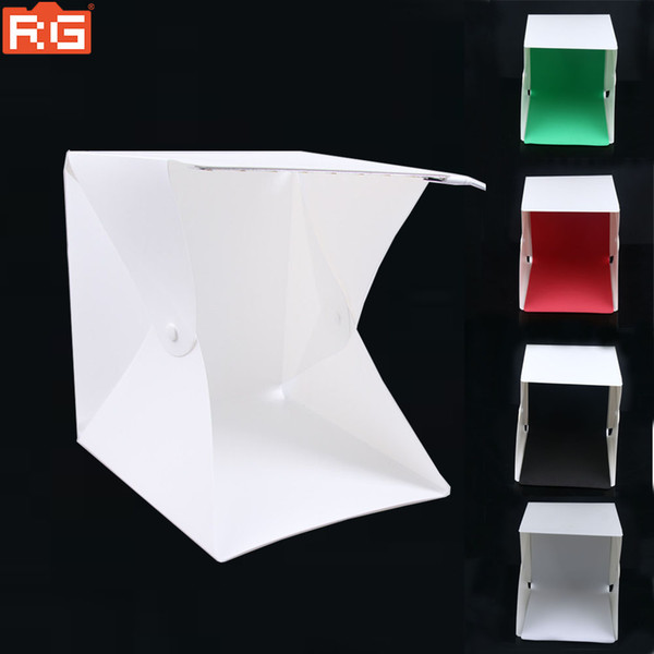 Mini Folding Studio Diffuse Soft Box With LED Light Black White Green red Background Photo Studio Accessories LED Soft box