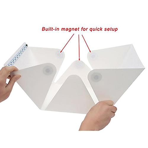 2018 Folding Portable Mini LED Photography Lightbox Studio Backdrop Button Mount Photography Box for Smartphone DSLR Softbox