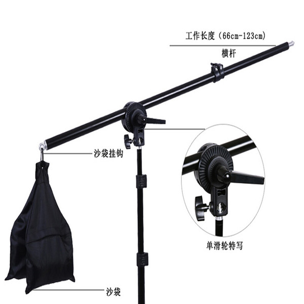 Boom Arm Top Lamp Bracket Holder Light Stand 55 inch Weight Bag Kit For Photo Studio Accessories Hand Grip Tripod DSLR