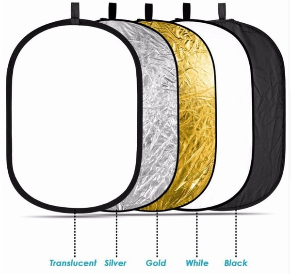 Lightdow 90 x 120cm 5 in 1 Portable Collapsible Light Photography Reflector Foldable for Studio Multi Photo Disc