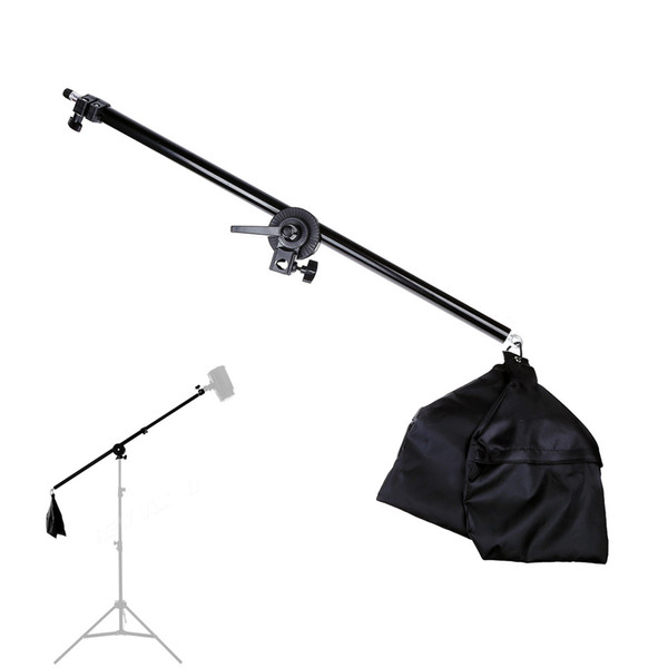 Photo Studio Lighting 2.5ft to 4.5ft Adjustable Overhead Flexible Arm Stand With Swivel Tripod Clamp & Counter-weight Bag