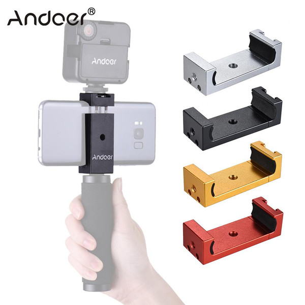 wholesale Phone Tripod Mount Adapter Bracket Holder Clip with Cold Shoe for iPhone X 8 7 6s 6 5 plus for Samsung Sony Smartphone