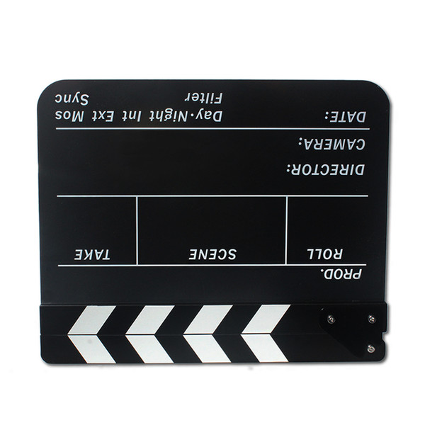 Original Dry Erase Director's Film Movie Clapboard Cut Action Scene Clapper Board Slate with Black + White Sticks Free Shipping