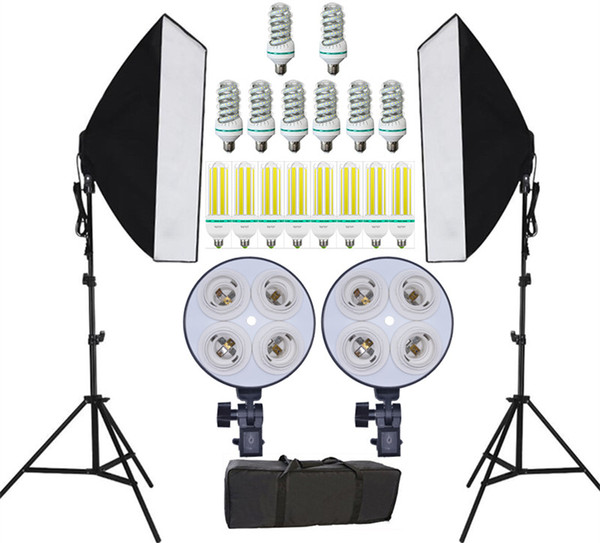 Freeshipping NEW Photography Photo studio Continuous Lighting softbox kits Photo Equipment and Double 4 Lamp holder &Photo Studio Diffuser