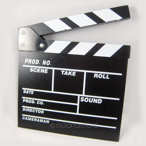 Director Video Acrylic Clapboard Dry Erase TV Film Movie Clapper Board Slate with Color Sticks 20*20cm