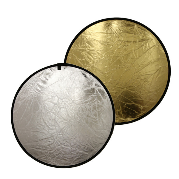 2 in1 60/80/110cm Light Mulit Collapsible Disc Photography Reflector Photo Studio Accessories for flash light Sliver/Gold