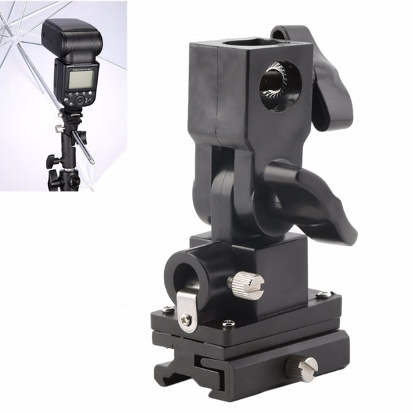 Freeshipping Universal Type B Hot Shoe Flash Umbrella Holder Swivel Light Stand Bracket For Camera