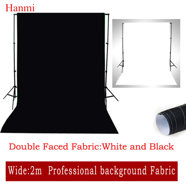 Hanmi Double Faced Fabric White,Black Width 2M*3M Photo Lighting Studio Cotton Chromakey Screen Muslin Background Cloth Backdrop