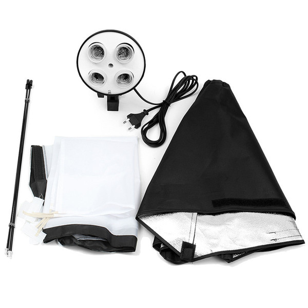 Freeshippig Digital Photo Studio Kit Photography Lighting 4 Socket Lamp Holder 50x70CM Softbox Photos Soft Box Not Included 2m Light Stand