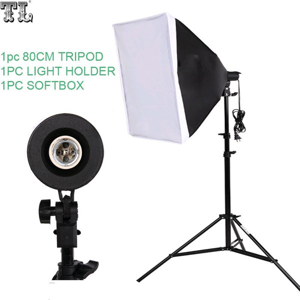 free shipping tracking number Photography SoftBox Lighting Kit 50x70cm Softbox 80cm lamps Stand Photo Studio Accessories Set