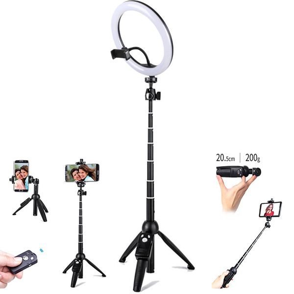 26cm Ring Light USB Charge Ring LED 110cm Height YUNTENG Self Stick for Camera Phone Photography Smartphone Studio Live show