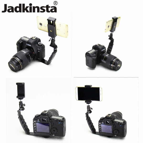 wholesale 3in1 Phone Clip Holder + Hot Shoe Ball Head + Camera Flash Bracket for Android Samrtphone Monitor for Canon for Nikon