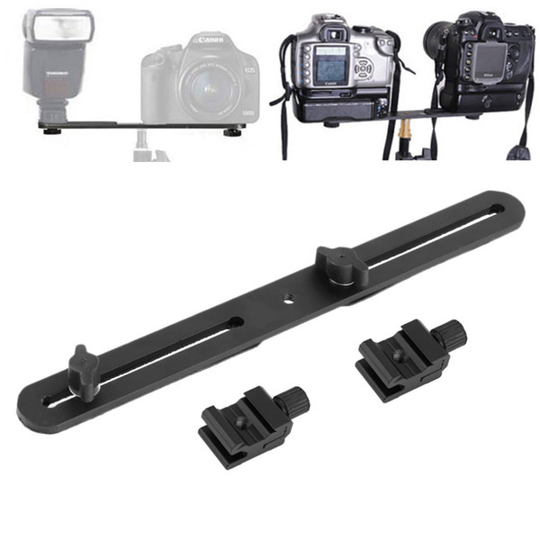 Freeshipping Universal Double End Light Stand Holder Flash Bracket Mount Tripod with 2 Hot Shoe Adapter Screws For Digital SLR Camera NEW