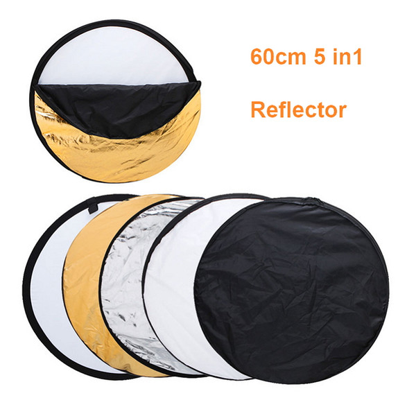 60cm 5 in 1 Portable Collapsible Light Round Photography Reflector For Photo Studio Multi Photo Disc Flash Light Photography Reflector