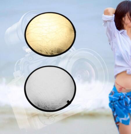 60cm 2 in 1 Light Mulit Collapsible Disc Photography Reflector Photo Studio Accessories for flash light Silver/Gold