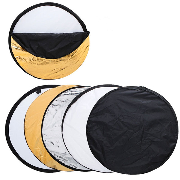 Photography Reflector 60cm 5 in 1 Photography Collapsible Light Disc Reflector Round Multi Disc Light Reflector for Studio or any Photograph