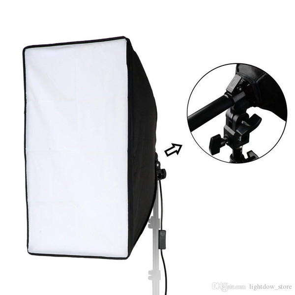 Lightdow 20x28(50x70cm) Studio Softbox Only, 9ft/2.8m Long Cable with E27 Screw Socket (Upgrade Version with Hand Grip & Sp