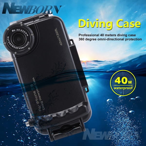 For iPhone 7& 8 case waterproof 40m/130ft Underwater Camera Housing Photo Taking Waterproof Diving Case for iPhone 7/8