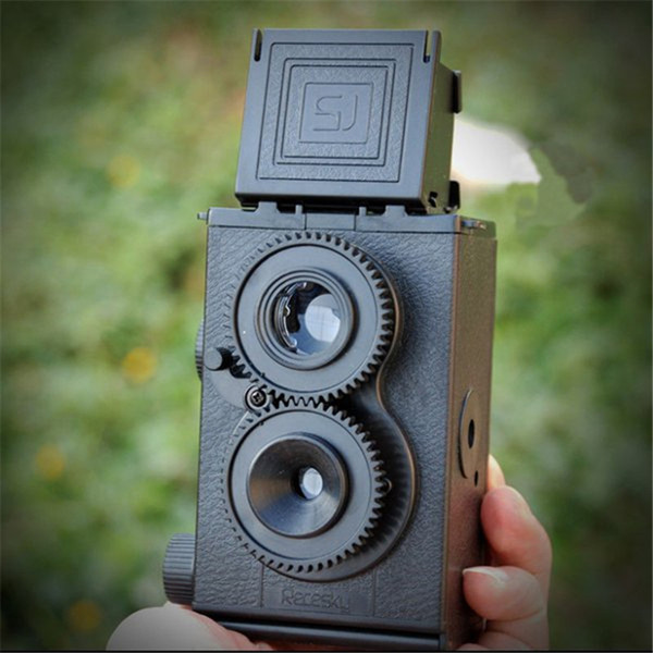 Freeshipping Professional DIY Black Classic Play Hobby Twin Lens Reflex TLR 35mm Holga for Lomo slr Camera Kit Outdoor Travel Photograph