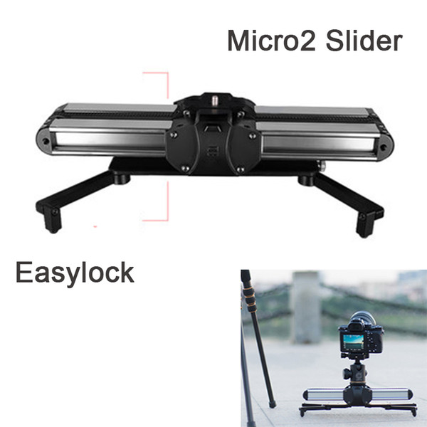 MICRO 2 Pocket Macro Slider Camera Track Video Rail, Easylock Low Stand Macro Blacket Track Rail for Video Camera DSLR Camcorder