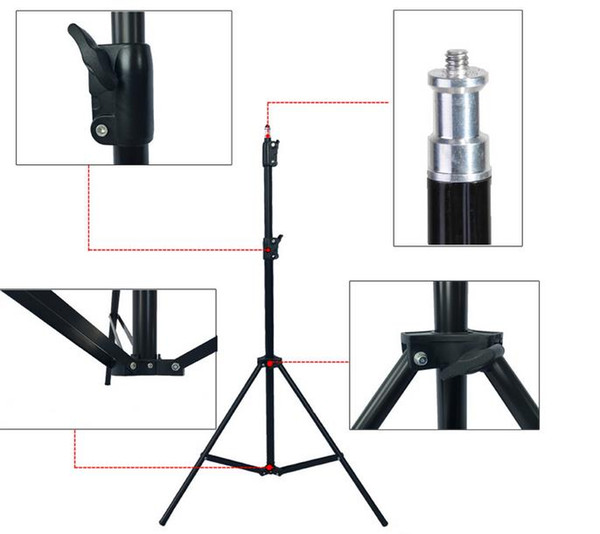 Photo 2M Light Stand Tripod With 1/4 Screw Head For Photo Studio Softbox Video Flash Umbrellas Reflector Lighting