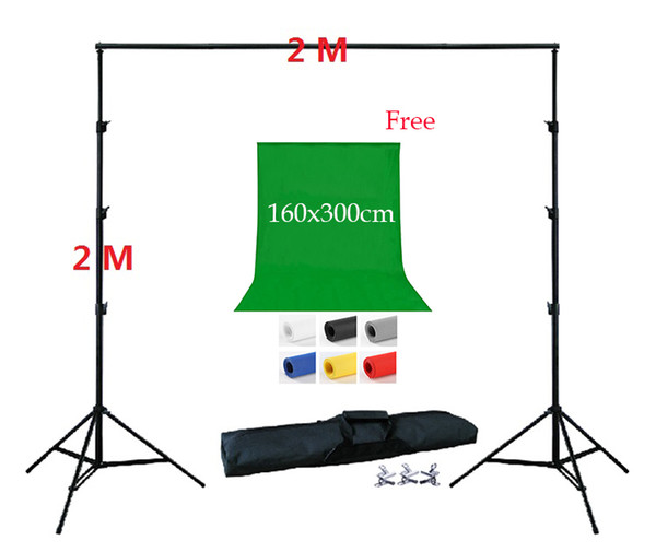 DHL FREE SHIPPING 2Meter Background Stand Kit 1pc 160x300cm Backdrop Free Non woven Backdrop Support Kit 3 Clamps