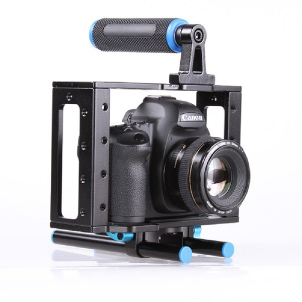 DSLR Camera Cage Support Stabilizer Rig With 15mm Rod Rig for Canon 500D 550D 600D 650D 700D 750D 760D 800D 77D Nikon Cameras