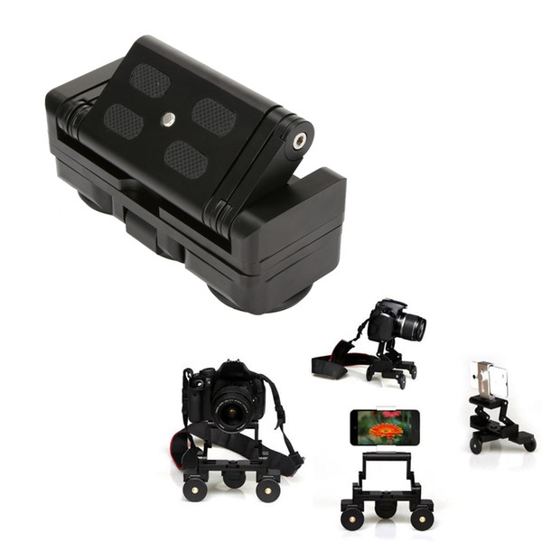 Foldable Tricycle Camera Rail Cars Table Dolly Car Video Slider Traker 1/4'' Screw Mount Plate for DSLR Camera For Gopro