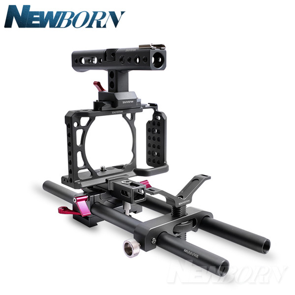 WARAXE A6 Camera Cage Rig Kit for Sony A6000 A6300 A6500 ILCE-6000 / ILCE-6300 / ILCE-A6500 with NATO Rail Handle Grip