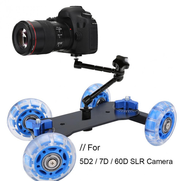 2 Colors Camera Rail Car Stabilizer Desktop Table Dolly for Canon 5DII / 7D / 60D SLR Camera