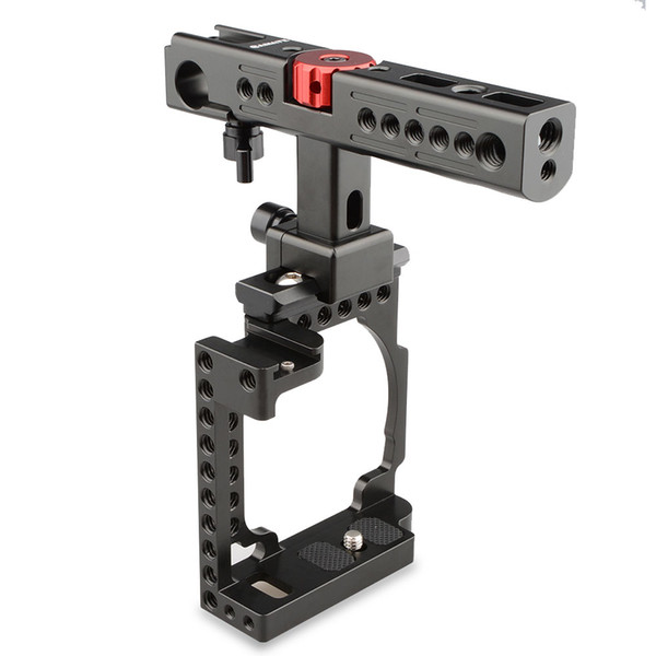 CAMVATE Handheld Camera Cage with QR Cheese Handle for Sony A6500,A6000,A6300 (Black)