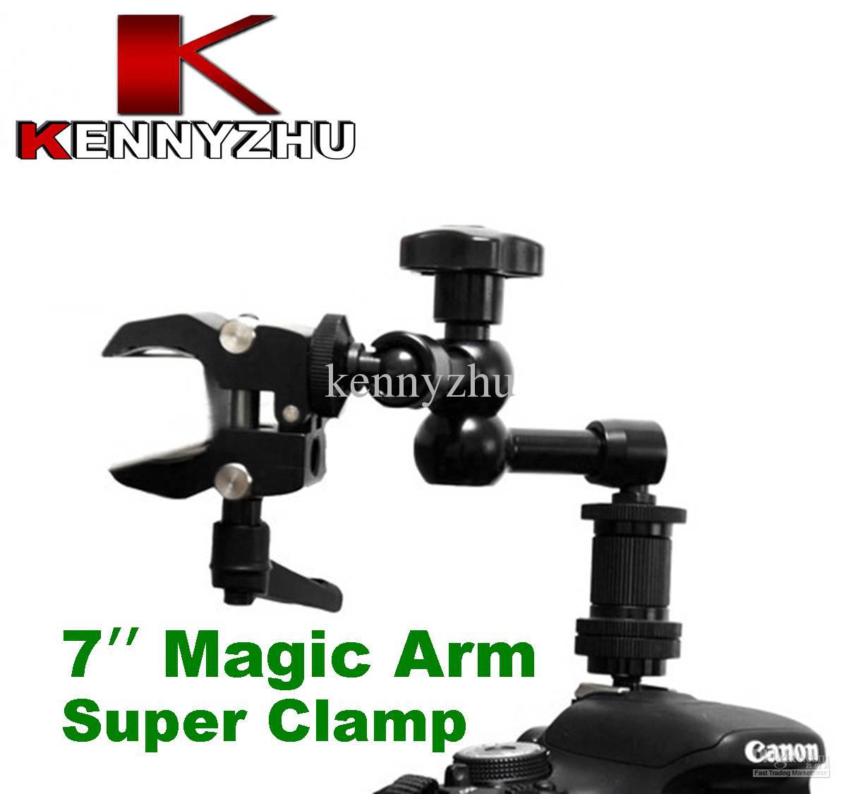 DSLR Rig 7'' Articulating Magic Arm + Small Super Clamp 1/4'' 3/8'' Thread For DSLR Camera Led Light Lcd Field Monitor