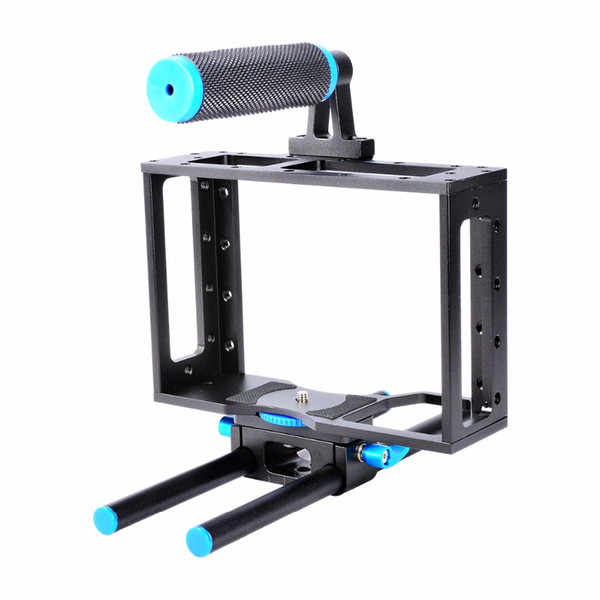 wholesale C1 Aluminum Alloy Camera Cage Small Rig For DSLR Mirorless System Cameras With Standard 1/4 Screw Holes 15 mm Rail Rod