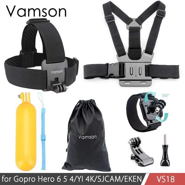 Vamson Chest Strap Floaty Bobber Monopod Head Belt Mount For Gopro Hero 5 4 3 For SJCAM for Xiaomi Camera Accessories VS18