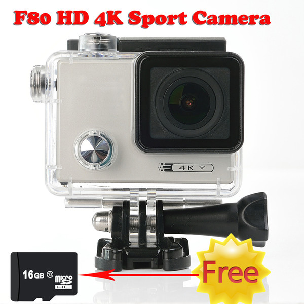 16GB TF card +F80 HD 4K Sport Action camera 2.0 TFT Waterproof sport camera