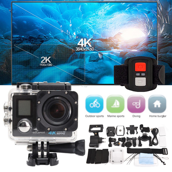 Ultra HD H22R 4K Wifi Action Camera 16MP Dual Screen 170D Go Waterproof Pro cam 4K Sport Camera Mini Dvr+Remote Control